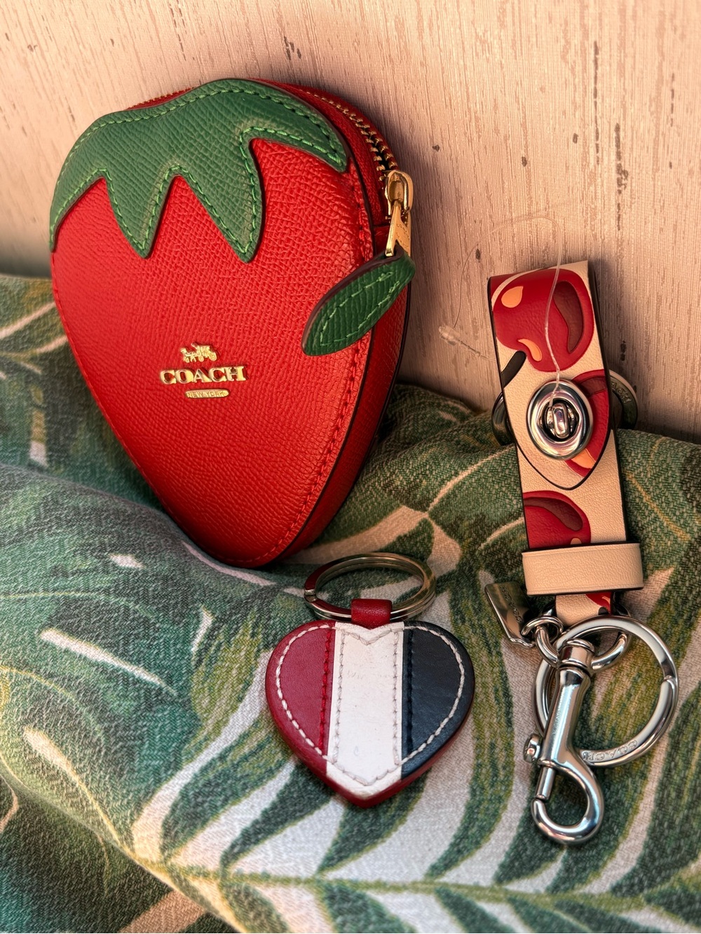 Coach bundle cherry snap trigger strawberry coin pouch vintage heart USA flag